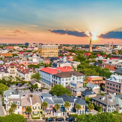 Charming homes line the streets of Charleston, South Carolina, reflecting the city's rich history and vibrant culture.